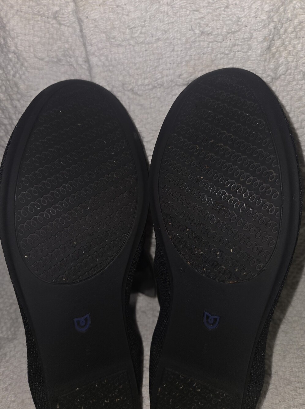 Rothys The Flat Black Solid Knit Rounded Toe Ballet Flats Shoes Original W8 - Picture 10 of 11